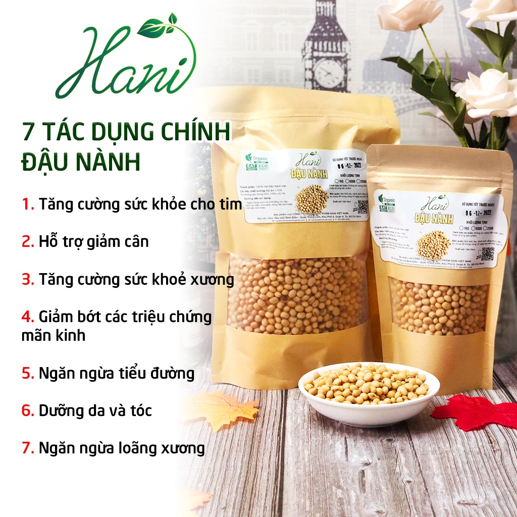 1Kg Đậu Nành Không Biến Đổi Gen Sạch Thuần Chủng  🌱 Hani Healthy Food