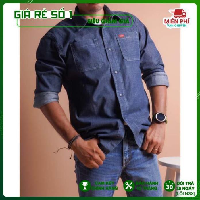 Áo Sơ Mi Nam, Chất vải Jeans mềm, Chống nhăn, Chống nhầu, Hàng hiệu chính hãng, Made in Cambodia
