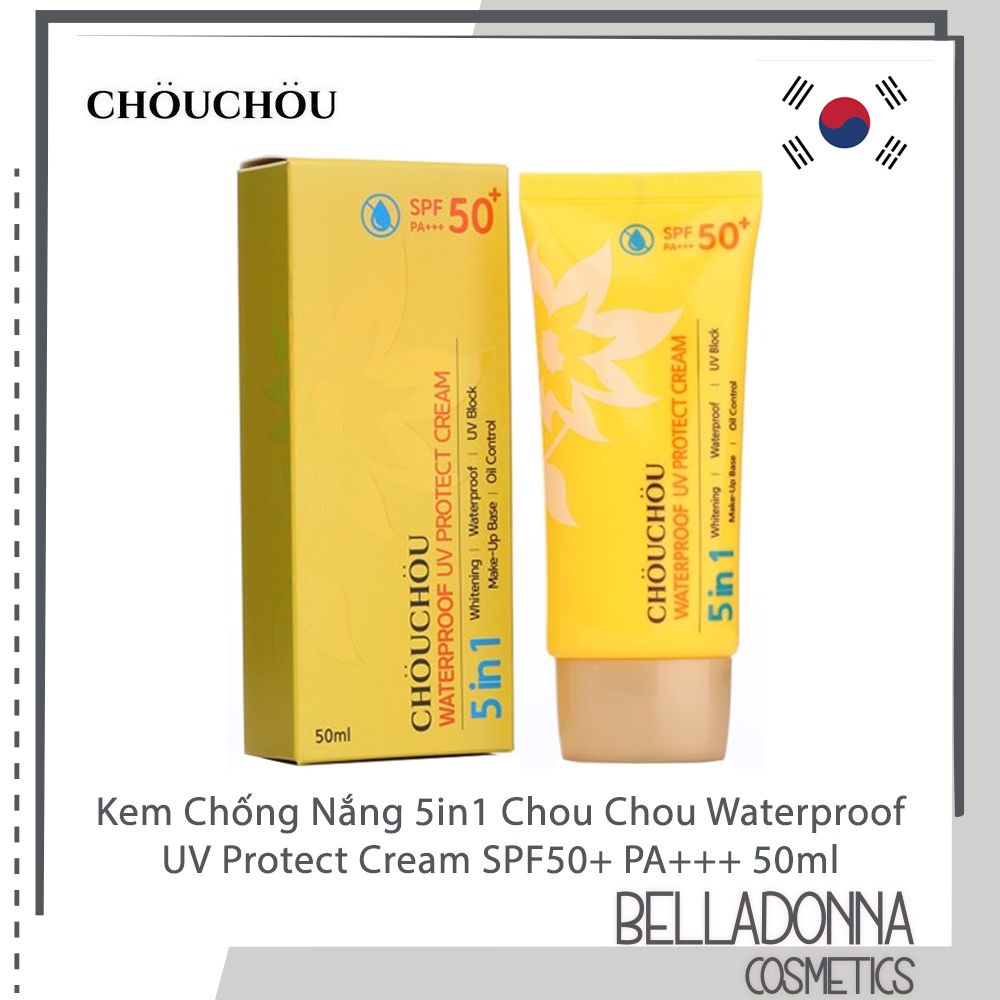 Kem Chống Nắng Chống Thấm Nước 5in1 Chou Chou Waterproof UV Protect Cream SPF50+ PA+++ 50ml