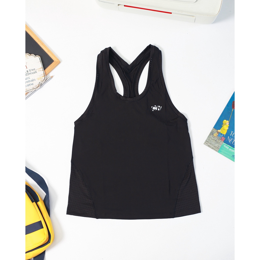 Áo Ba Lỗ Nữ Phối Mè Lưng Tập Gym Yoga Thấm Hút Mồ Hôi CH028