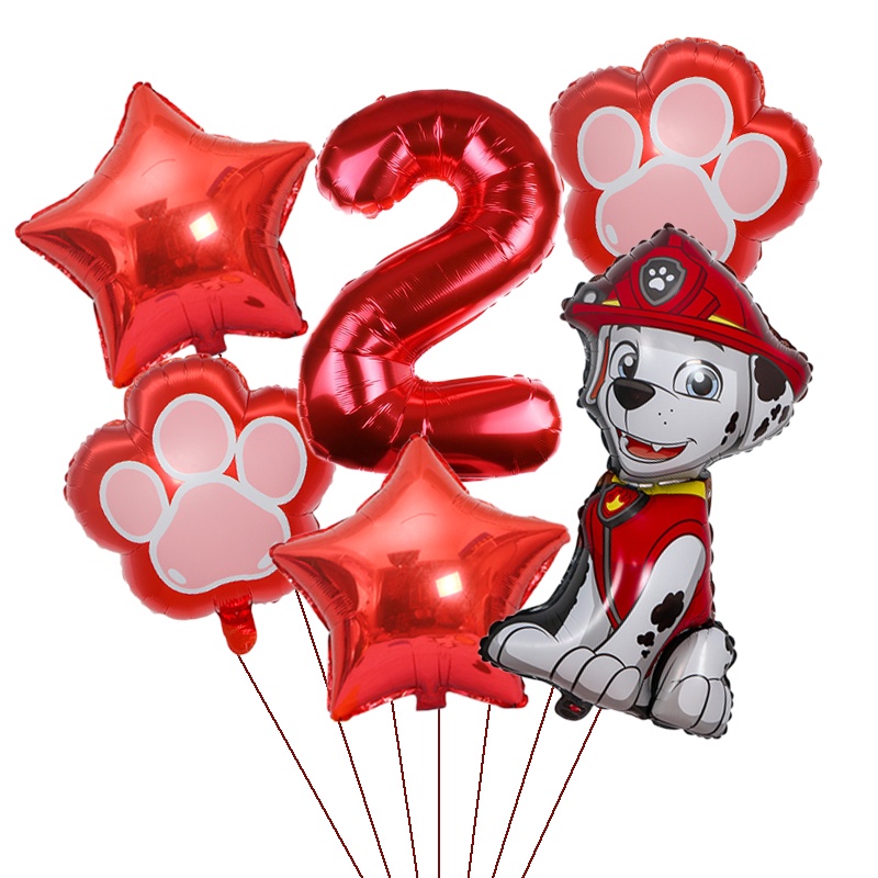 MARSHALL Bong Bóng Nhôm Hình Chú Chó Cứu Hộ Trong Phim Paw patrol Trang Trí Tiệc Sinh Nhật Cho Bé