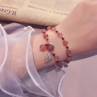 Vòng Đeo Tay Bằng Ngọc Hồng Lựu Tự Nhiên Phong Cách Retro Đơn Giản