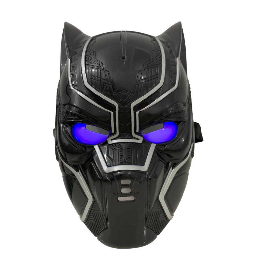 Đồ Chơi Mặt Nạ Báo Đen - Mặt Nạ Black Panther Có Đèn Phát Sáng Xanh, Nhựa Cao Cấp, Siêu Chắc Chắn