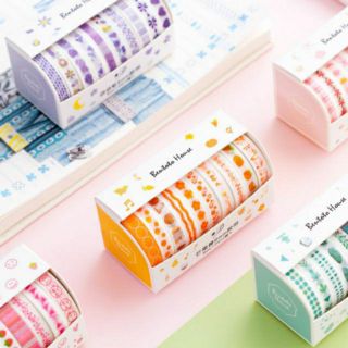 Washi tape bộ 10 cuộn họa tiết