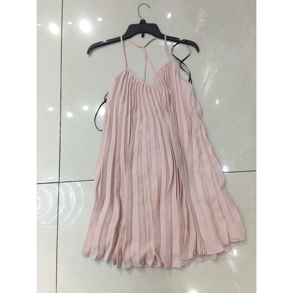 F21 Pleeted voal mini dress - Đầm xếp ly hồng pastel 2 dây mảnh quyến rũ Forever21 #8