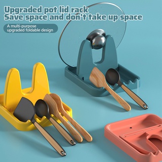 1Pcs Household Kitchen Multifunctiona Plastic Vertical Foldable Soup Spoon Lid Rack