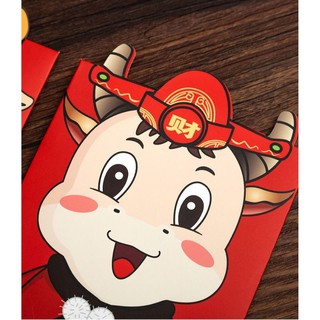 Lì Xì Trâu Vàng Cao Cấp Lì Xì Chibi Tân Sửu Tết 2021 Momy20 Shop Combo 6 Chiếc