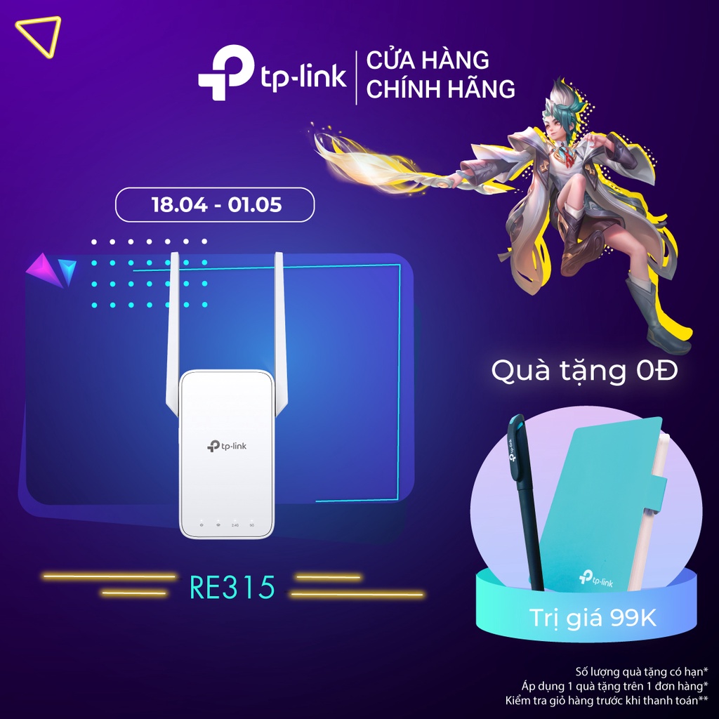 Bộ Mở Rộng Sóng Wifi Mesh TP-Link RE315 Chuẩn AC1200