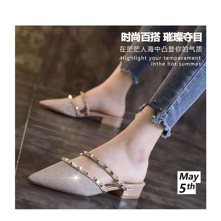 Dép Mũi Nhọn Thiết Kế Mới Cao Cấp Thời Trang Dành Cho Nữ