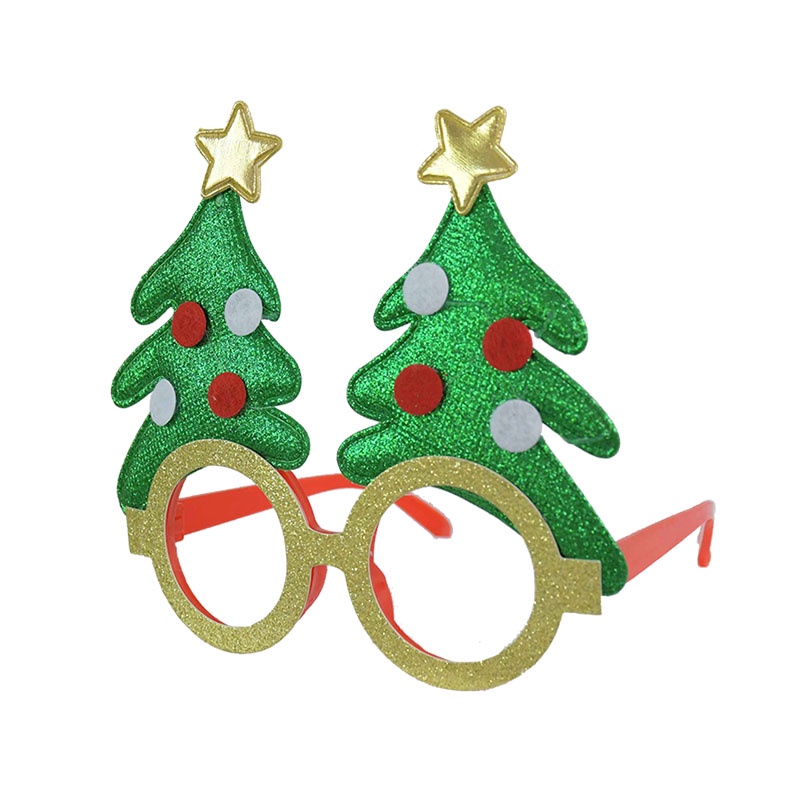 Kính mắt thiết kế tuần lộc/ cây thông noel/ chữ Merry Christmas/ nơ đáng yêu dành cho trang trí Giáng Sinh