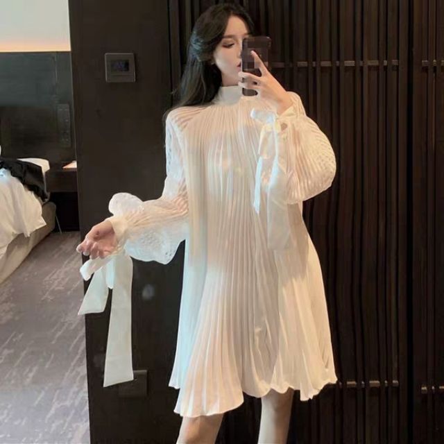 VÁY VOAN NỮ , TRẮNG TINH KHÔI