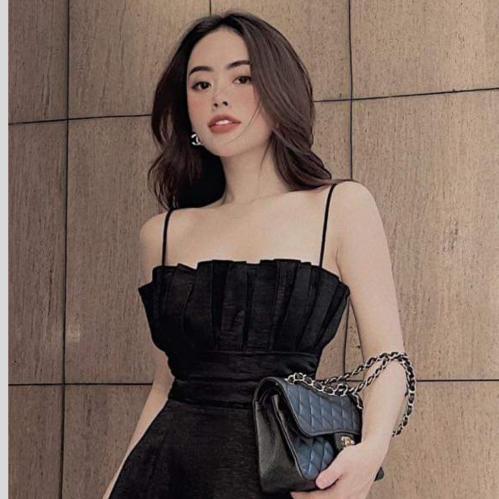 Váy maxi 2 dây xòe dài thiết kế cao cấp dự tiệc trẻ trung xinh xắn HN CLOTHING | BigBuy360 - bigbuy360.vn
