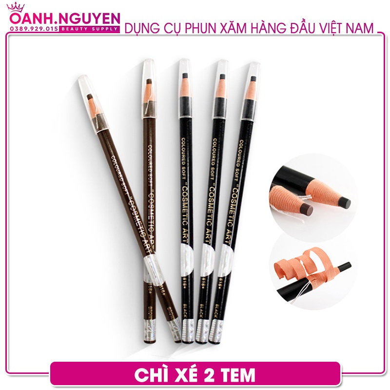 Chì kẻ lông mày, chì bóc, chì xé 2 tem cao cấp - Chuyên dùng cho thợ phun xăm và trang điểm