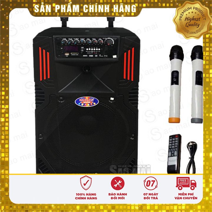 [ HÀNG CHẤT LƯỢNG]  Loa Kéo Di Động Bluetooth Karaoke Ronamax F12 -3 Tấc + Tặng kèm 2 micro ko day - Giá tốt nhất miền n