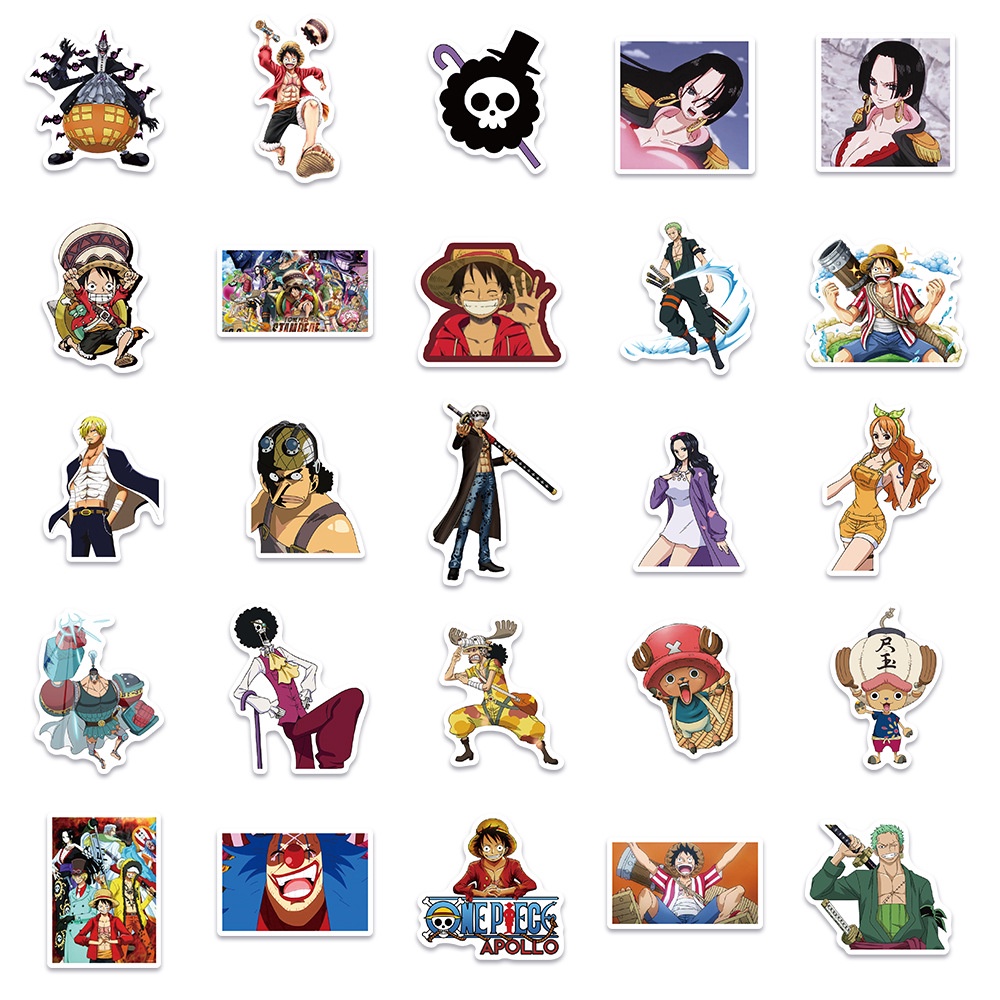 Set 50 miếng dán hình các nhân vật trong anime One Piece độc đáo sống động