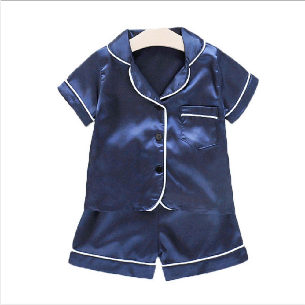 Bộ Pijama Cộc Tay Cho Bé SÂU SHOP, Bộ Ngủ Lụa Cộc Tay Cho Bé Trai Bé Gái Từ 6-28kg