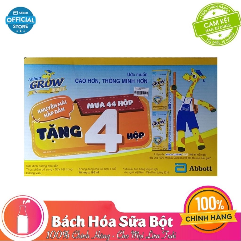 [Chính hãng] Sữa Nước Abbott Grow Gold 180ml/Hộp (Thùng 12 Lốc)