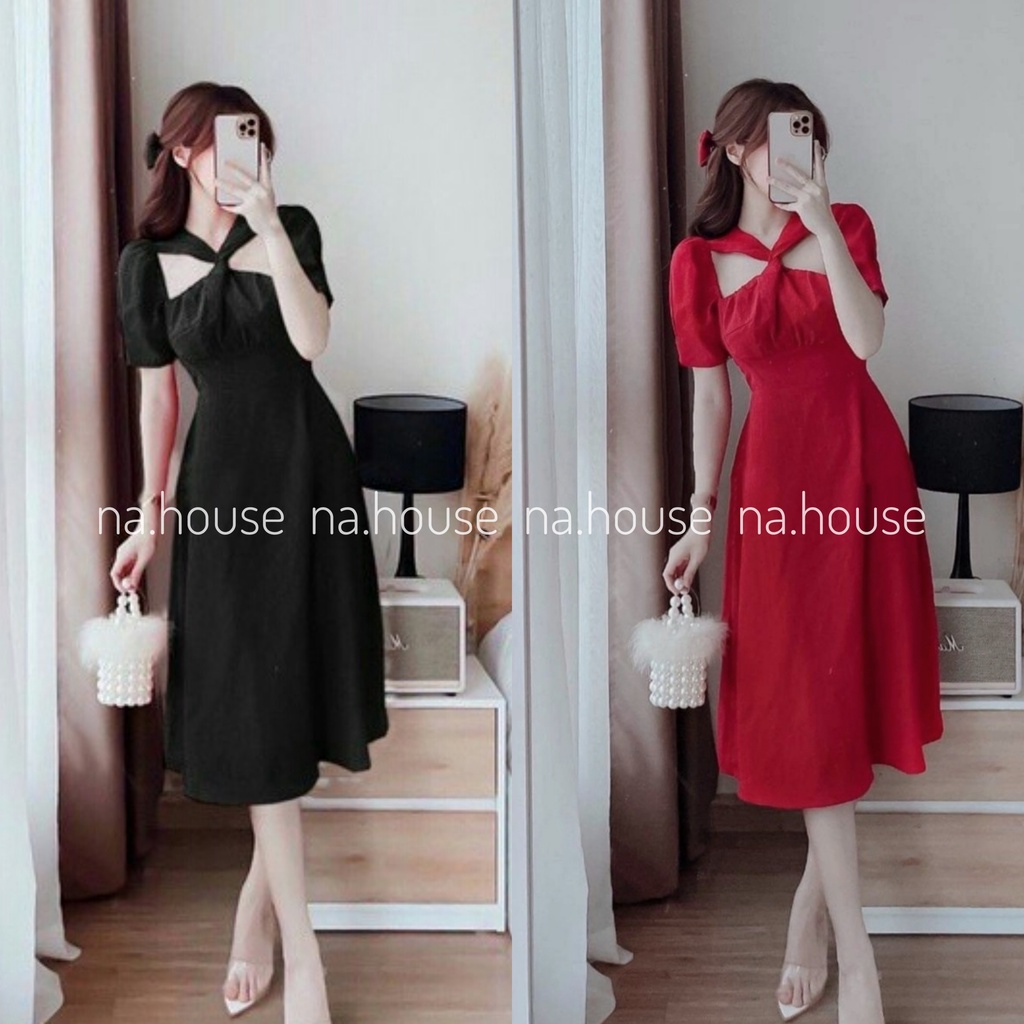 ĐẦM ĐEN DỰ TIỆC DÁNG SUÔNG NAHOUSE VÁY ĐỎ XOẮN NGỰC ĐI CHƠI THIẾT KẾ XINH XẮN VÀ SANG TRỌNG