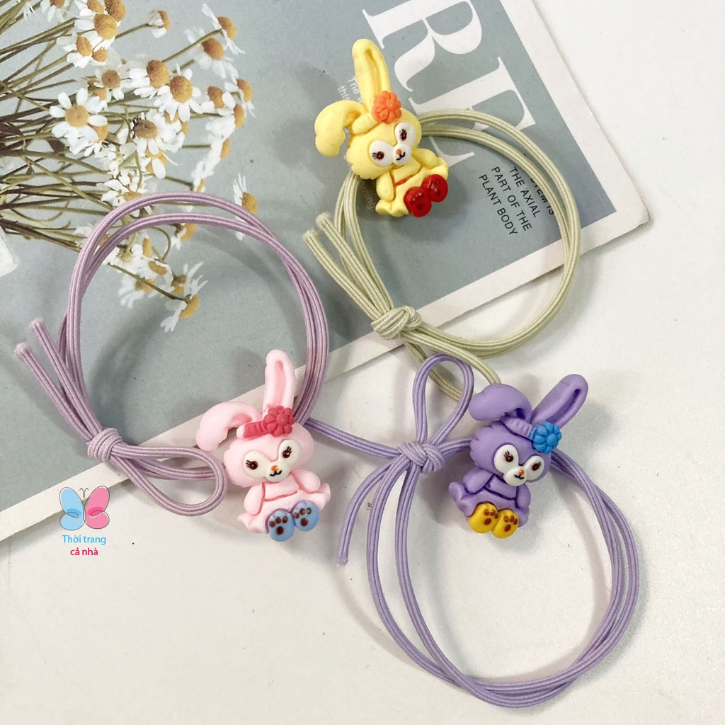 1 dây buộc tóc thun đôi màu hình thỏ - DBT22