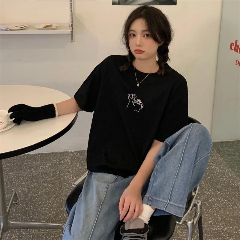 NRVP Áo Thun 100% Cotton Dáng Rộng Thời Trang Hàn Quốc Cho Nữ