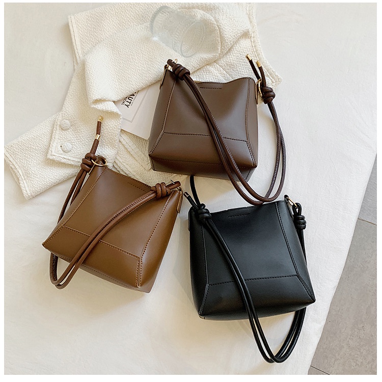 Túi đeo chéo vai boston JASMIN NOIR bằng da PU đơn giản retro cho nữ