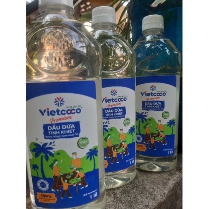 Dầu  dừa  nguyên chất  Organic ( chai 1 lít ) của VietCoCo