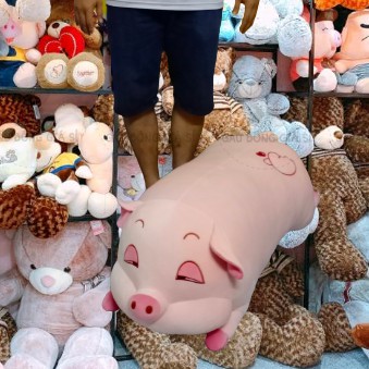 GỐI ÔM HEO HÍ SIZE LỚN VẢI MINISO LÔNG MỊN ĐÀN HỒI TỐT ẢNH THẬT