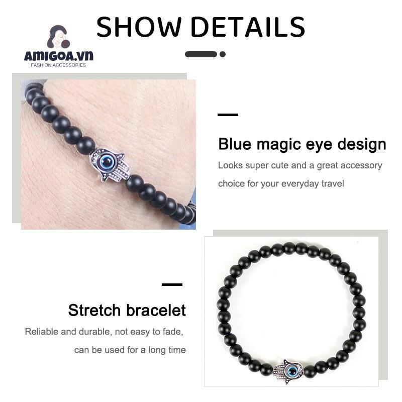 ✨✨Vòng Tay Chuỗi Hạt Đá Mắt Mèo Màu Xanh Thổ Nhĩ Kỳ Thời Trang Cho Nam Và Nữ