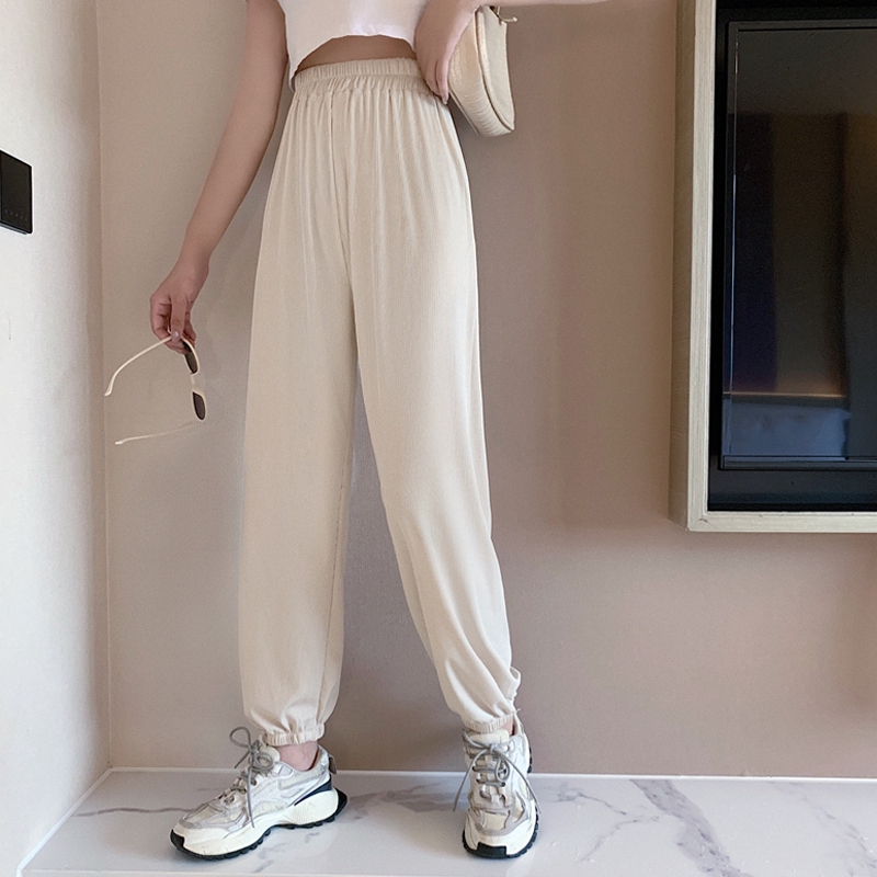 SUXI Quần Dài Lưng Cao Ôm Dáng Thời Trang Mùa Hè Hàn Quốc