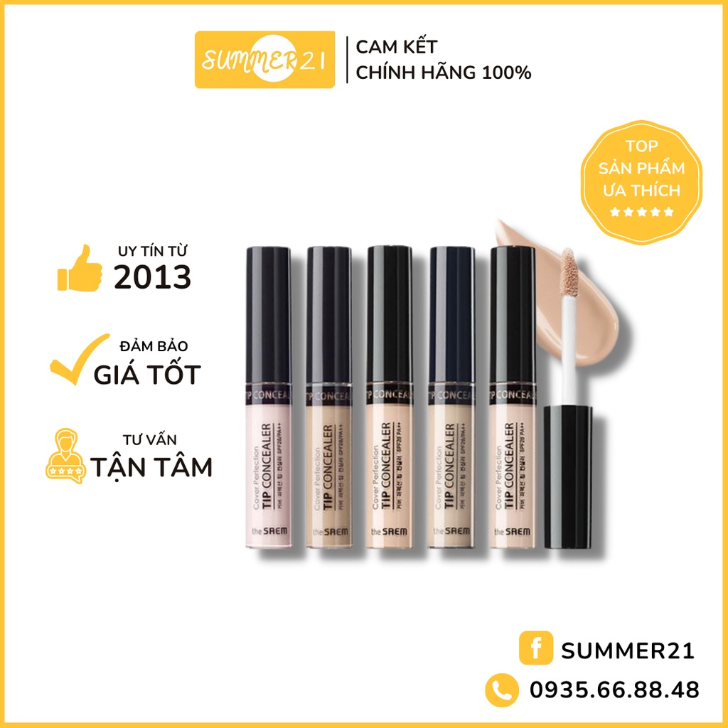 Kem Che Khuyết Điểm The Saem Cover Perfection Tip Concealer 6.5g