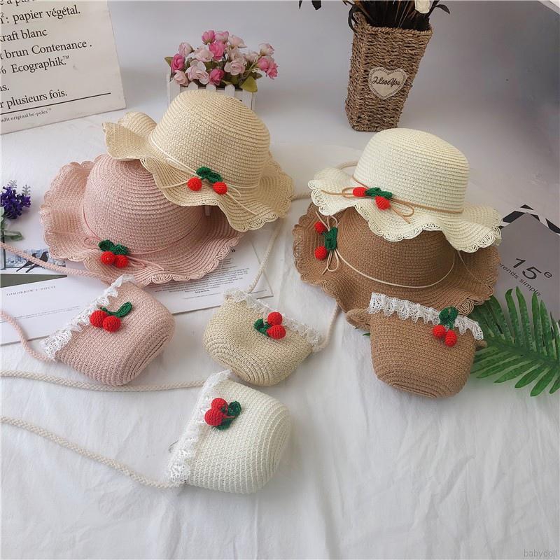 Mũ Rơm Đan Hình Trái Cây Xinh Xắn Cho Bé Gái