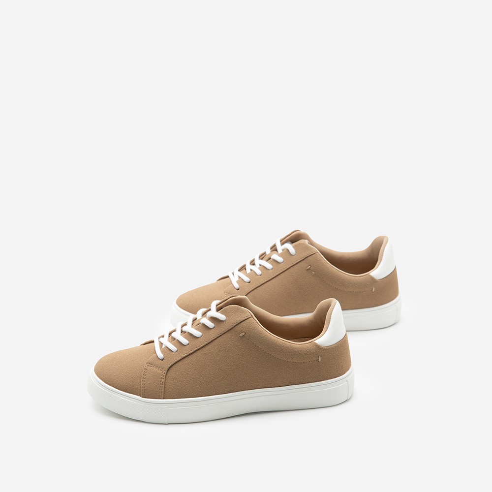 Vascara Giày Sneaker Da Nubuck SNK 0039 Màu Be Đậm