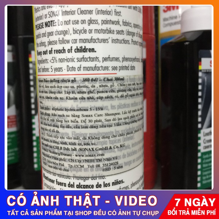 Chai Xịt Bảo Dưỡng Nhựa⚡ 𝐅𝐑𝐄𝐄 𝐒𝐇𝐈𝐏⚡ Cao Su, Làm Sạch Nhựa,Tạo Độ Bóng ....Sonax Trim Protectant Glossy  380041