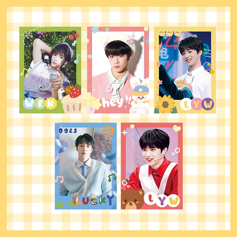 Set 5 card ảnh thành viên Lưu Diệu Văn TNT Thời đại thiếu niên đoàn Teens in Times 2 mặt dễ thương xinh xắn