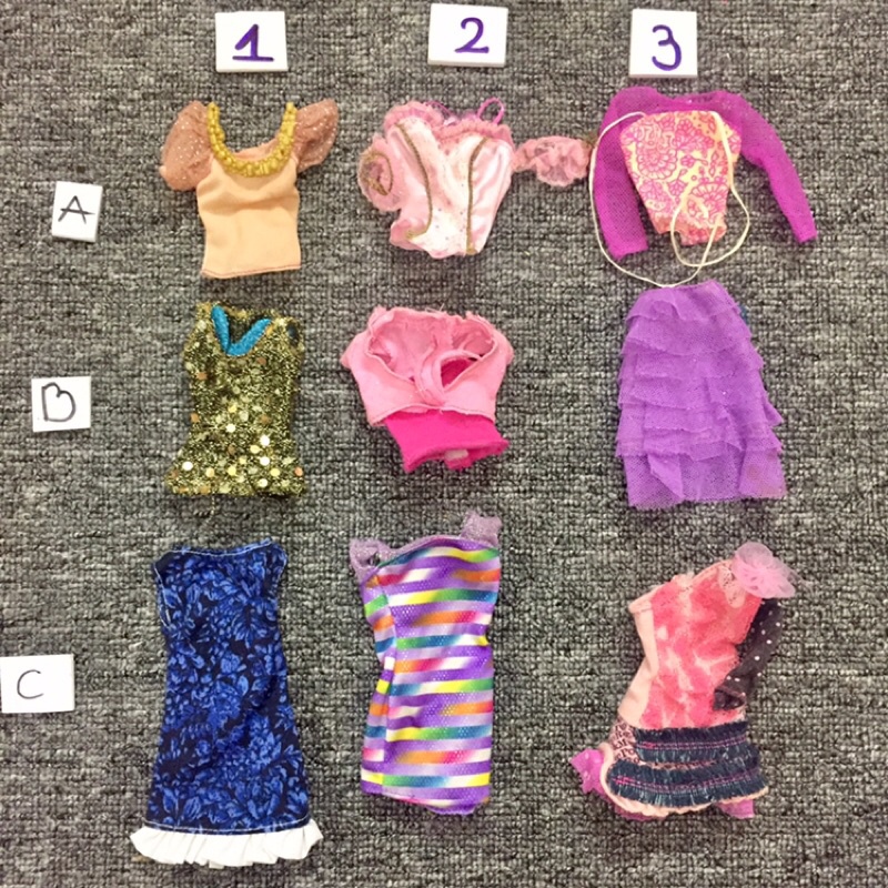 QAA2-Quần áo đầm dành cho búp bê barbie đã qua sử dụng