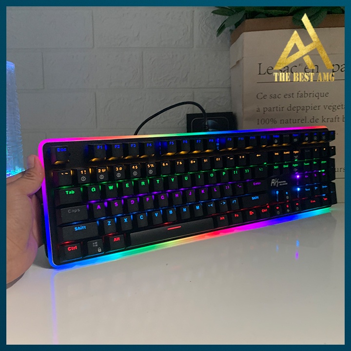 Bàn Phím Cơ Máy Tính PC Gaming LED RGB Đổi Màu ROYAL KLUDGE RK919 Chơi Game Laptop Keyboard Có Dây