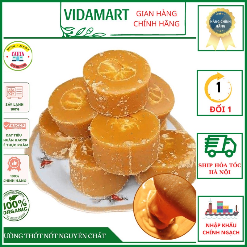 Đường Thốt Nốt Tân Dương 1kg Nguyên Chất Thơm Dịu, Ngọt Thanh , Tốt Hơn Cho Người Tiểu Đường (vidamart)