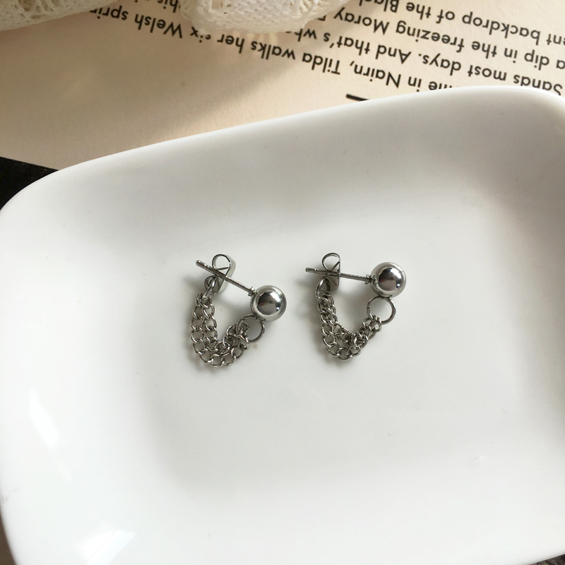 Đôi Khuyên Tai Dáng Dài Phối Dây Xích Thời Trang Cho Bạn Nữ