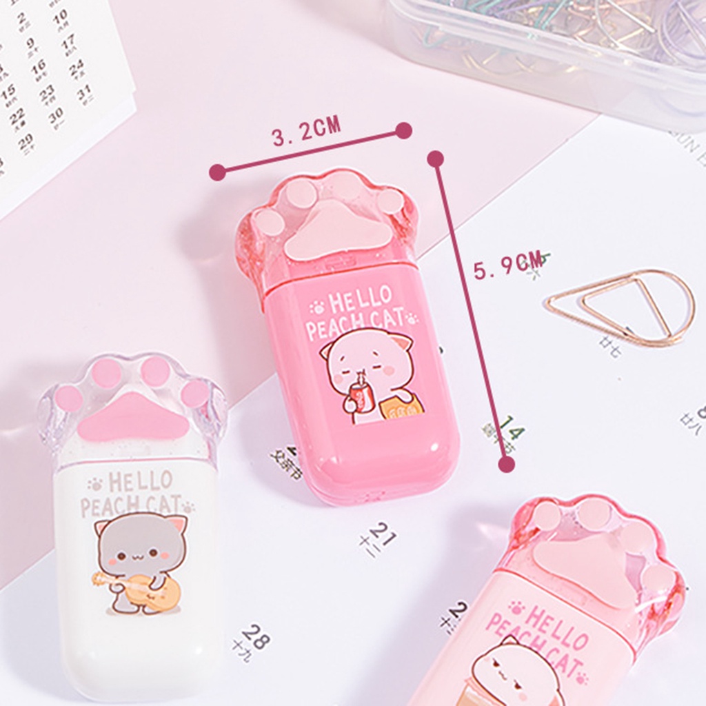 Bút Xóa Kéo Hình Bàn Chân Mèo Dễ Thương 5mm * 6m