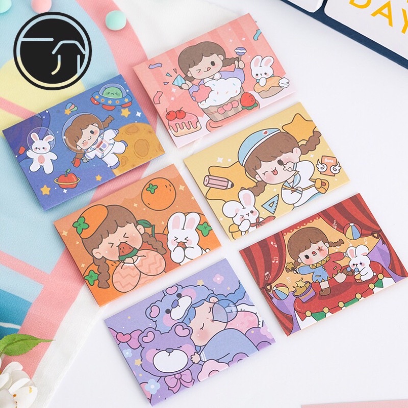 Thiệp chúc mừng hình cô gái ngộ nghĩnh