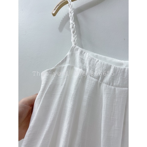 Sale váy suông 2 dây tơ trắng cao cấp hàng tqxk