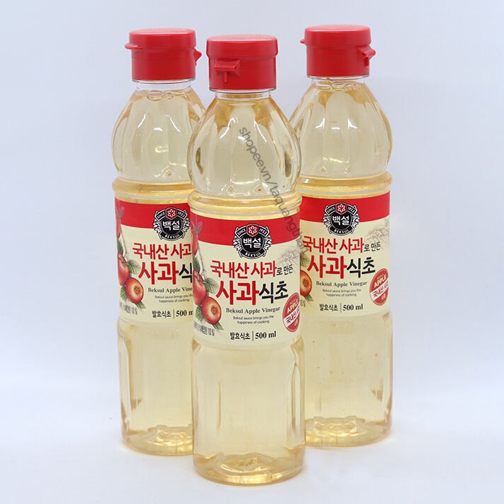 Giấm Táo Cj Beksul Hàn Quốc Chai 500ml, Dấm Táo Hữu Cơ Giúp Giảm Cân, Tốt Cho Người Tiểu Đường, Chống Ung Thư