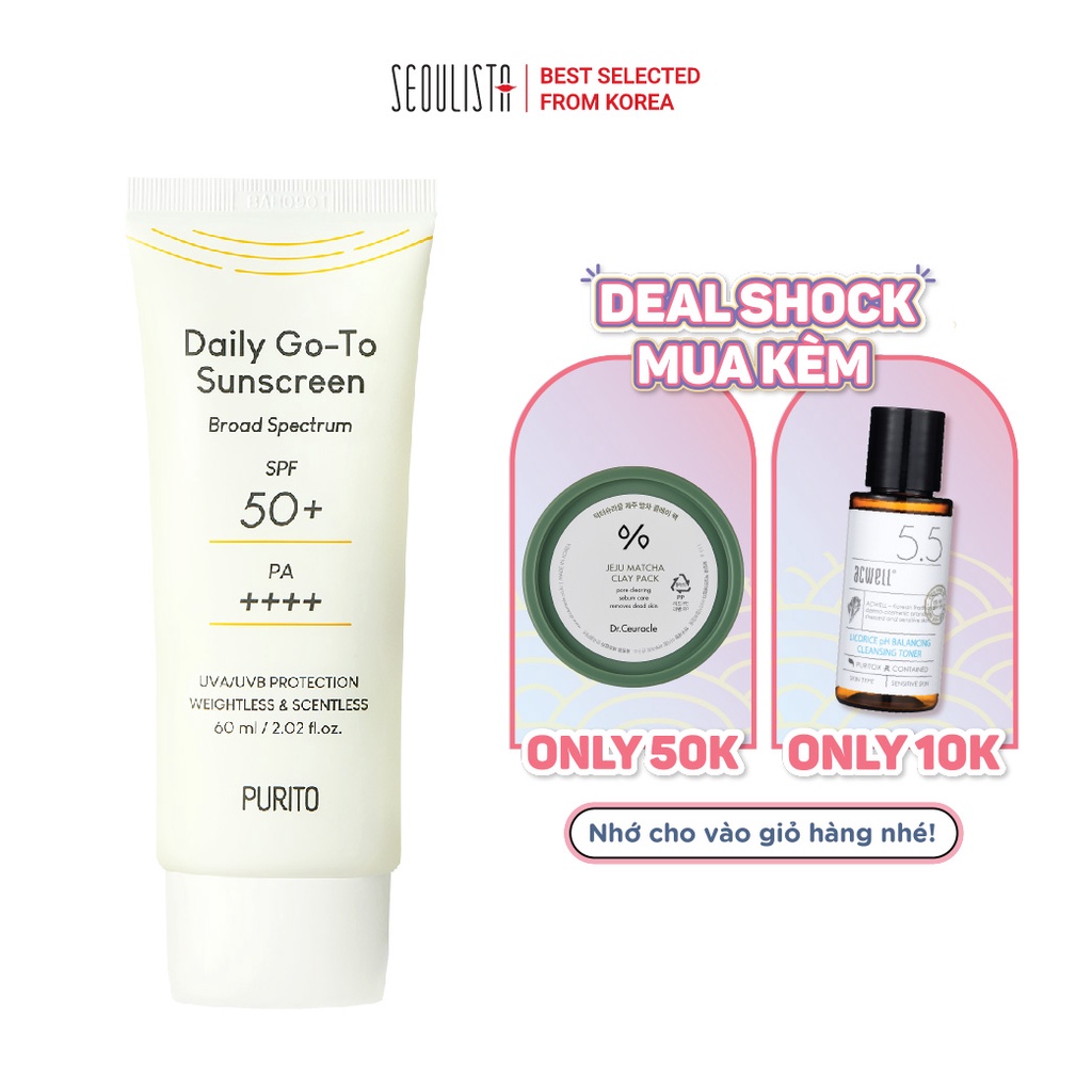 Kem chống nắng dạng lai PURITO Daily Go-To Sunscreen 60ml