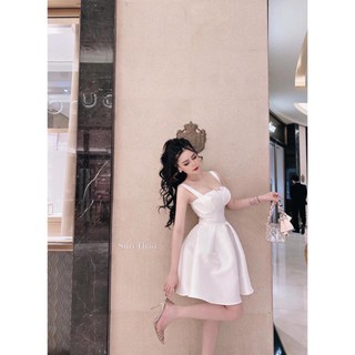 Váy đầm nữ hai dây dáng xòe kiểu cúp ngực (có mút) thiết kế trẻ trung, sang chảnh