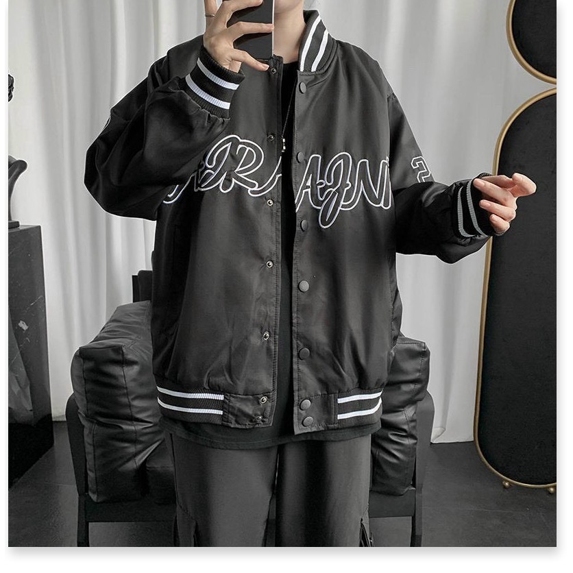 ( BIG SALE) ÁO KHOÁC BOMBER NAM NÚT BẤM IN CHỮ PHÍA TRƯỚC, CHẤT DÙ 2 LỚP, MẶC CHỐNG NẮNG, ĐI CHƠI, ĐI HỌC, LÊN FORM NHƯ | BigBuy360 - bigbuy360.vn