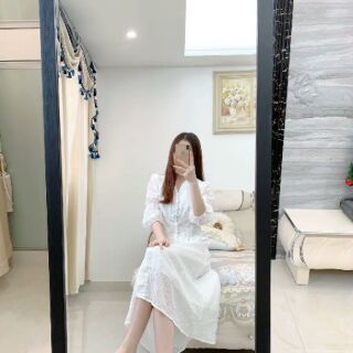 [ Order]  Váy Trắng cổ V ( kèm ảnh thật sau)
