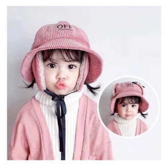 [Chống rét - Giữ ấm cho bé] Mũ kèm bịt tai lót lông cho bé trai bé gái