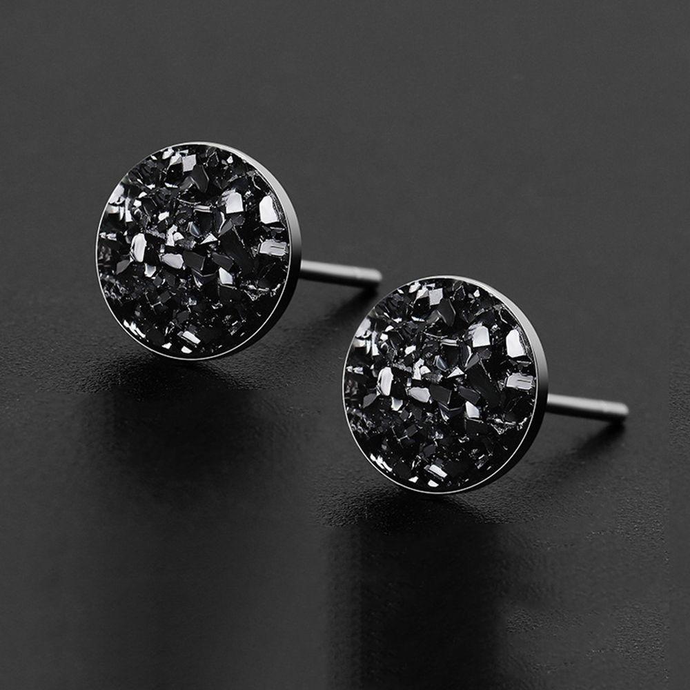 Bông Tai Mã Não Đen Phong Cách Hip Hop Punk 2Lip Đơn Giản Cho Nam Và Nữ