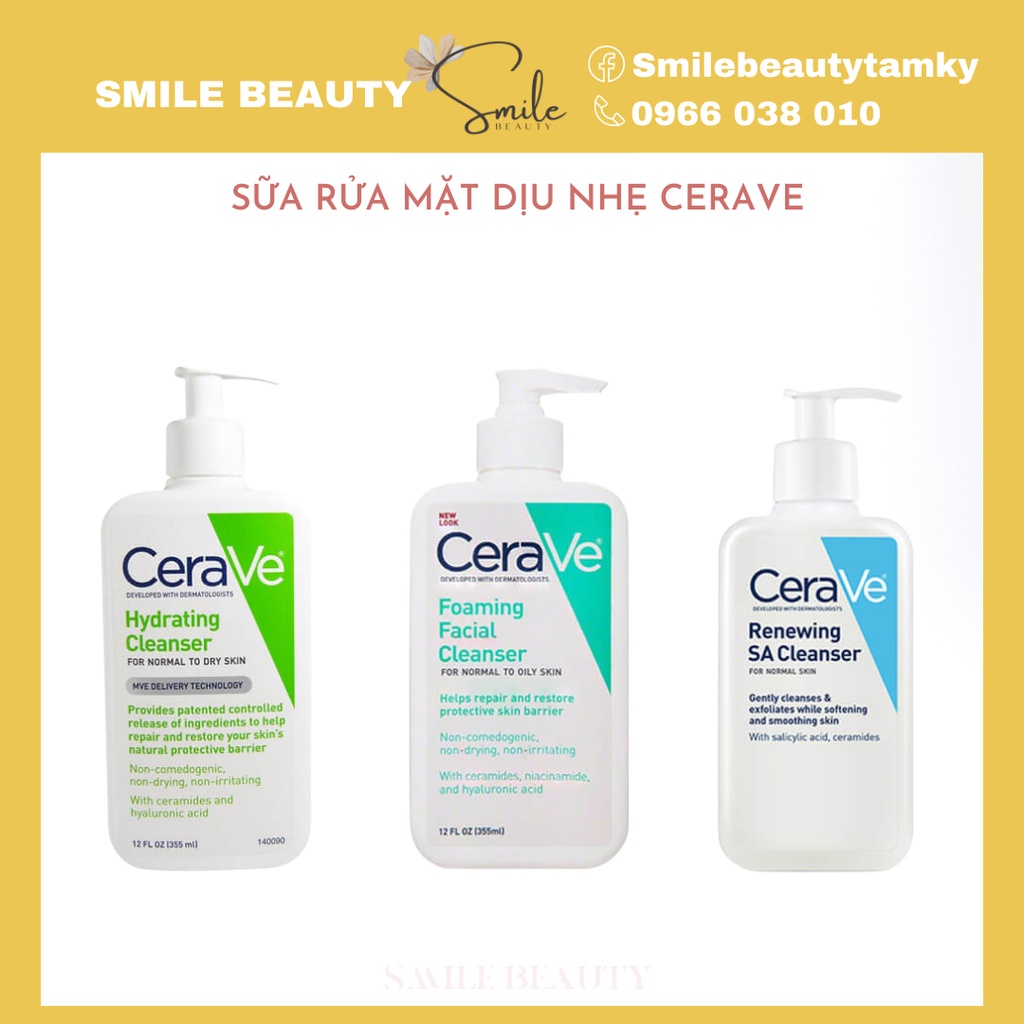 Sữa rửa mặt Cerave các loại