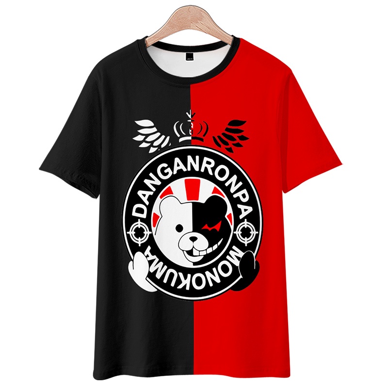 Áo Thun Tay Ngắn Cổ Tròn In Hình Gấu Trắng Đen Phong Cách Đường Phố Cho Nam Và Nữ